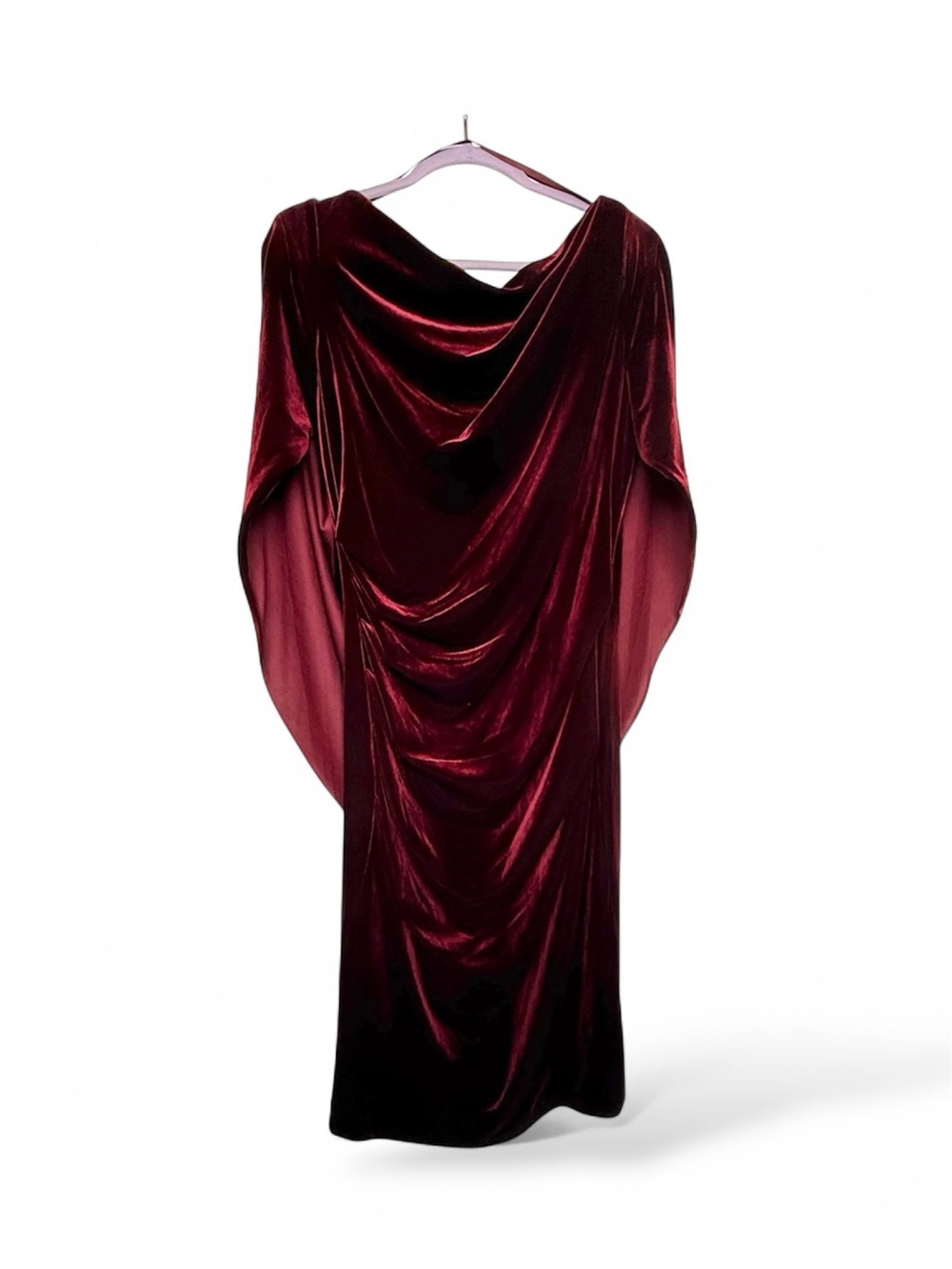 Betsy & Adam Burgundy Cocktail Dress with Zipper Detail